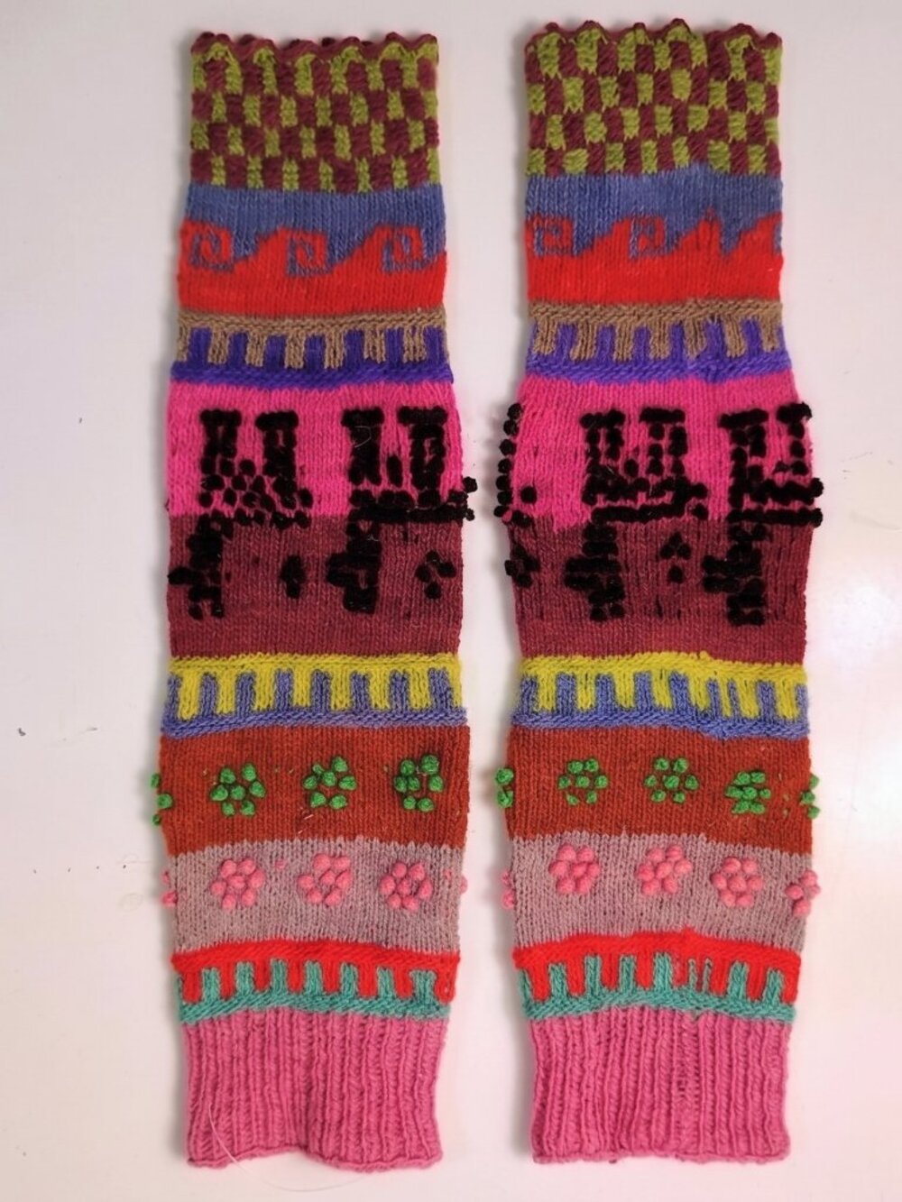 Andean Alpaca Wool Leg Warmers, Hand-knitted, Cusco, Peru